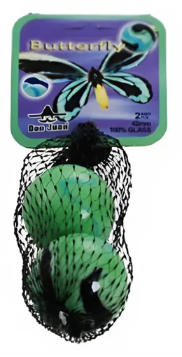 2 butterfly knikkers 42mm (Mexico) 4011