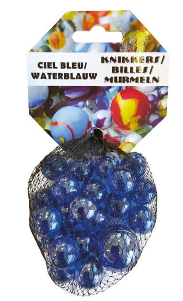 20+1 kristal waterblauw Knikkers (China)