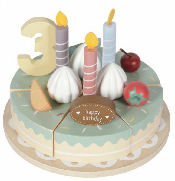 Little d. verjaardagstaart blauw LD8016