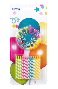 24 Verjaardagskaars+houder op krt 31070