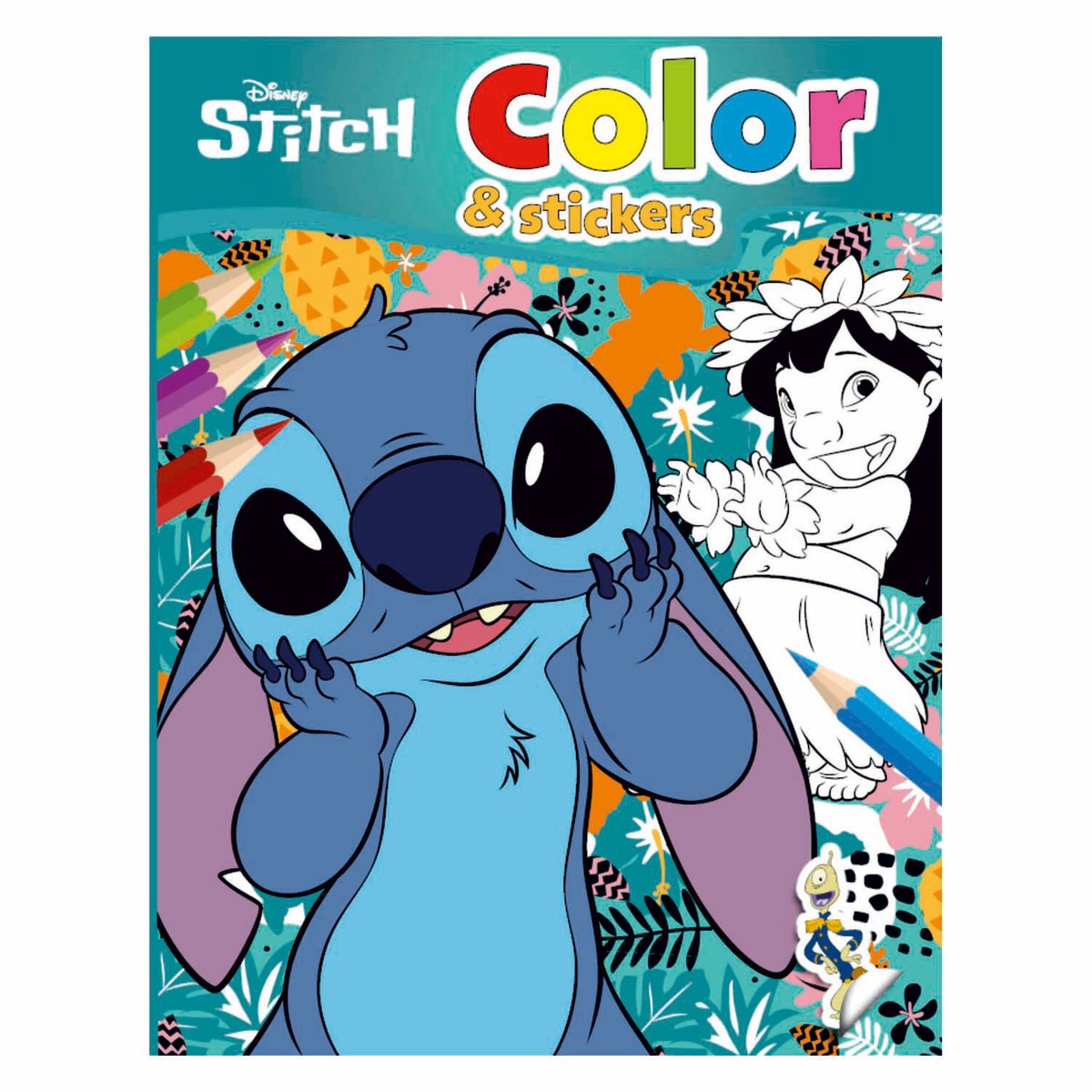 Stitch color en stickers boek