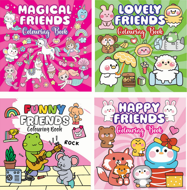 12 Happy Friends Cozy colouring Serie 2