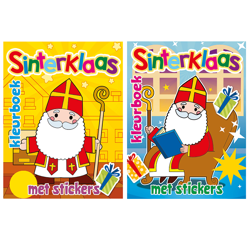 Sinterklaas kleurboek met stickers 2 ass