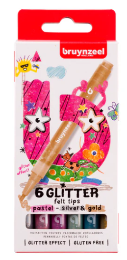 Bruynzeel 6 viltstiften gd/zv  60126106