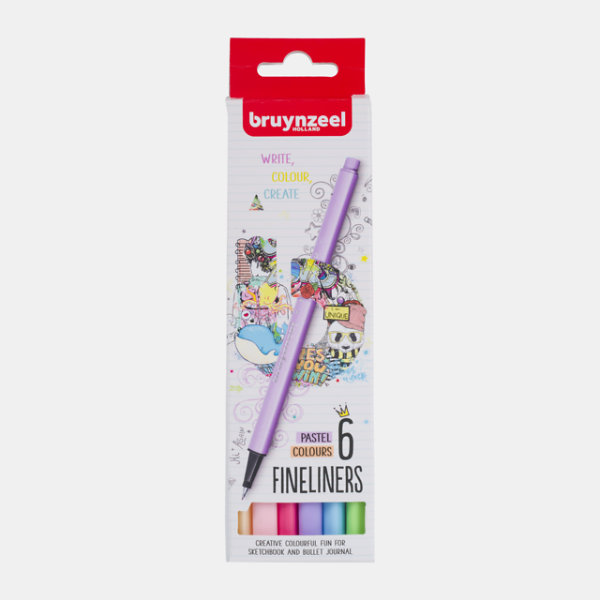 Bruynzeel 6 fineliners pastel 60241206