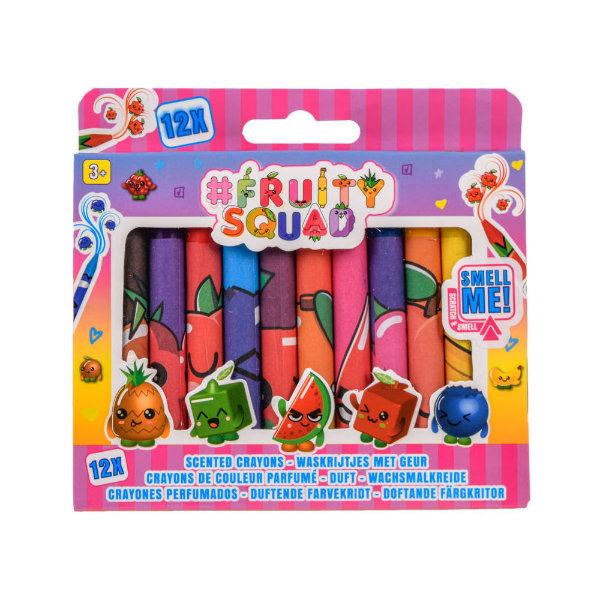 12 fruitysquad krijtjes met geur FS60354