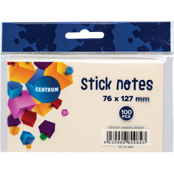 25 Stick Notes 100V.geel 76X127mm 80084