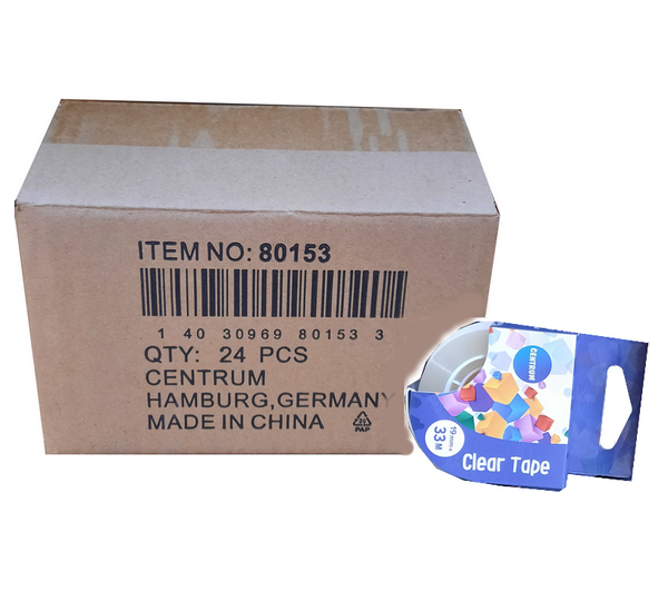 24 Rol Clear tape 19x33mm Centrum 80153
