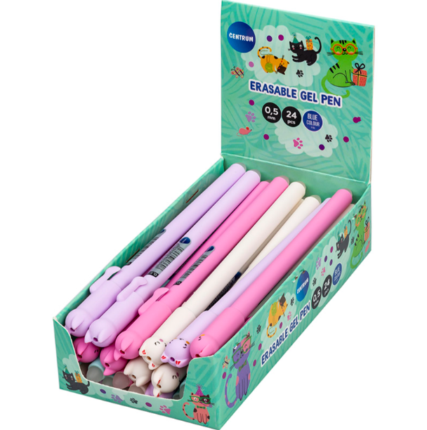 24 Uitwisbare gelpennen Kat Centrum80360