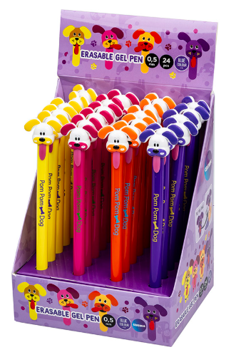 24 Uitwisbare gelpennen Hond 80361