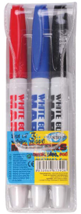 3 whiteboard markers dun assorti Centrum