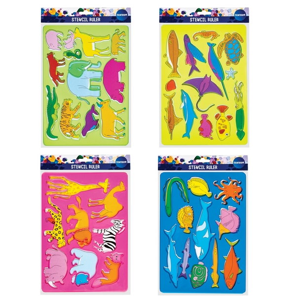 Tekensjabloon 20x30cm 4 ass. 86621