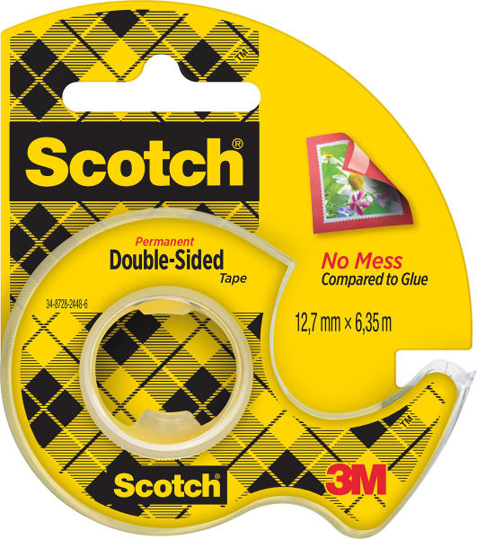 Scotch dubbelzijdig tape 12X6 met houder