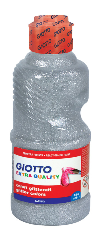 Plakkaatverf 250ml giotto glitter zilver