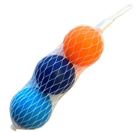 3 beachbal ballen in net 04206