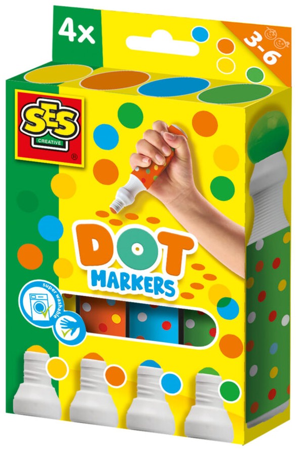 SES dot markers 4 kleuren XXL 14600