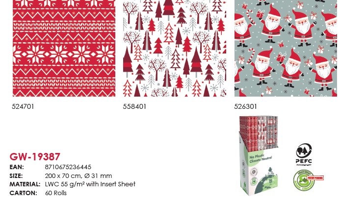 Rol Kerstpap Nordic 3 ass 200x70cm19387