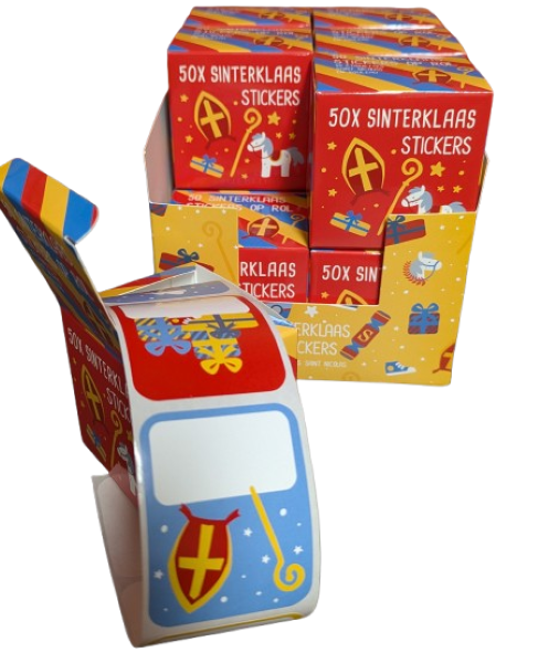 12 x 50 Sint stickers op rol LB-11153