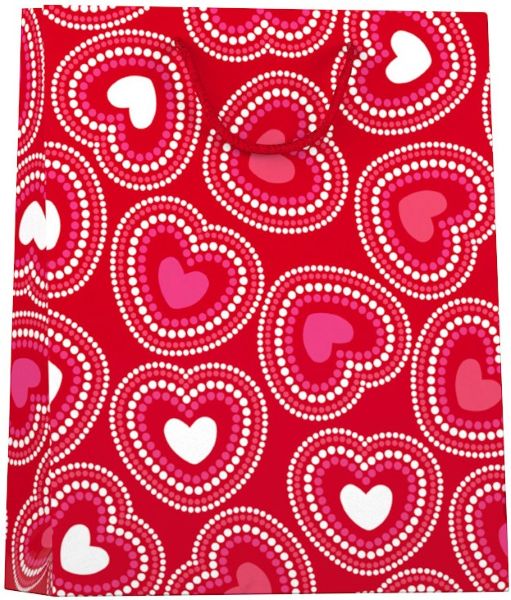 Papieren cadeau tas L Hearts