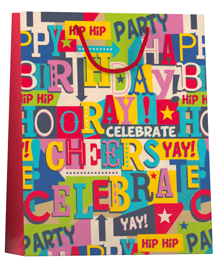 Papieren cadeau tas L Bright Kraft
