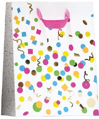 Papieren cadeau tas M Party Neon