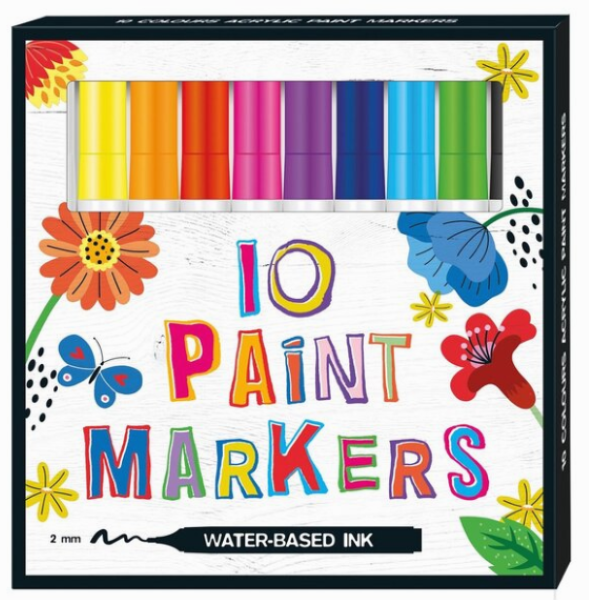 10 Acrylic paint markers in etui