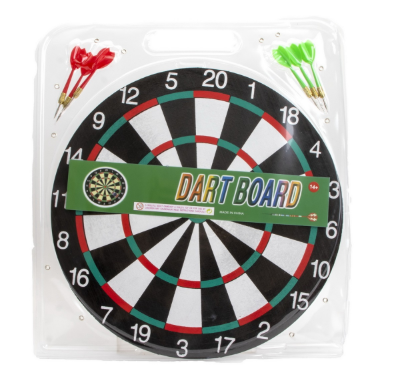 Dartboard 41 cm. met 6 dartpijlen 4736