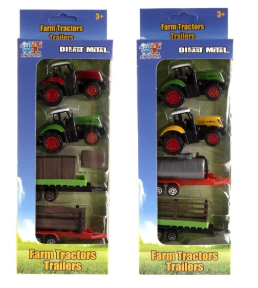 Tractorset die-cast4/5-delig 2 ass.4400