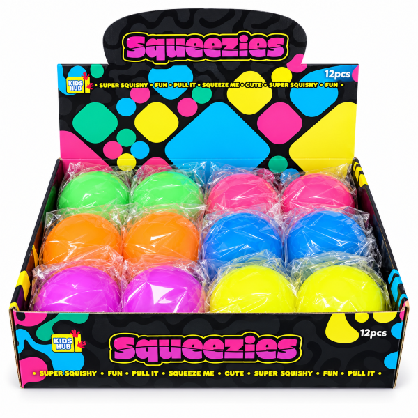 12 squeeze bal 7 cm. neon 9404