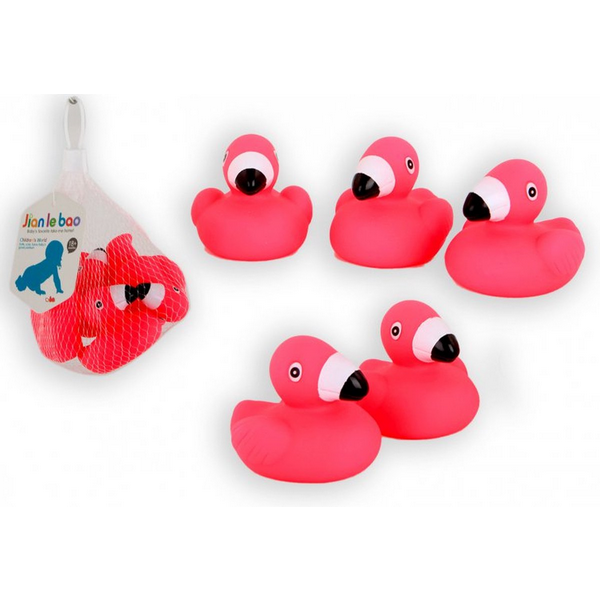 5 flamingo badfiguren in net 8548