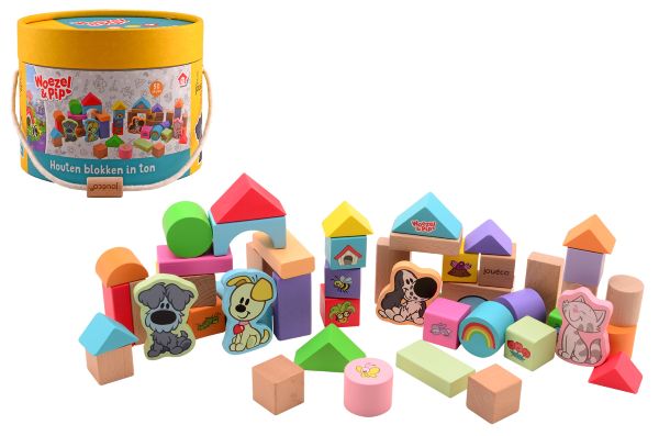 Woezel en pip 50 houten blokken 80177