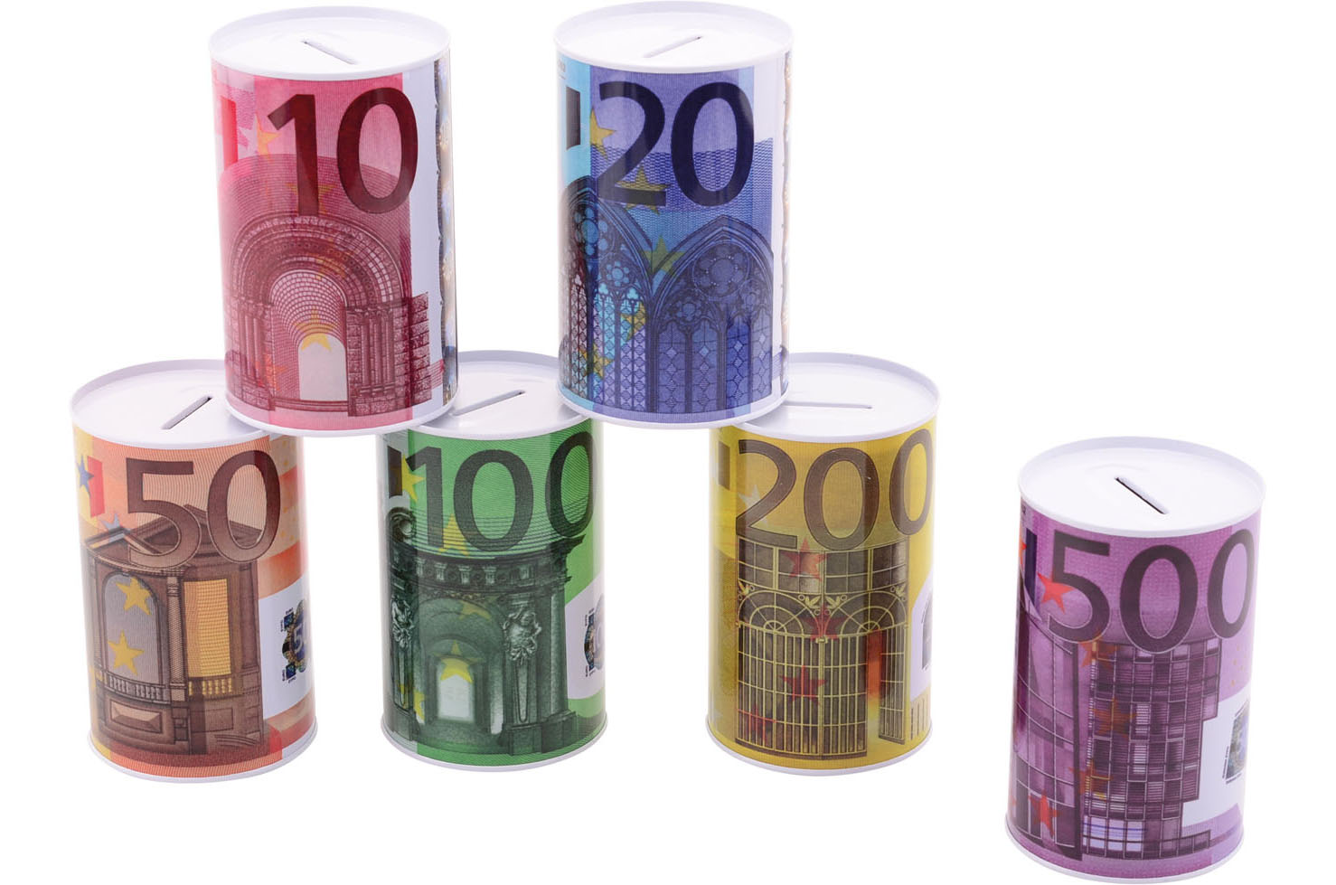 Metalen spaarpot eurobiljet print 28165