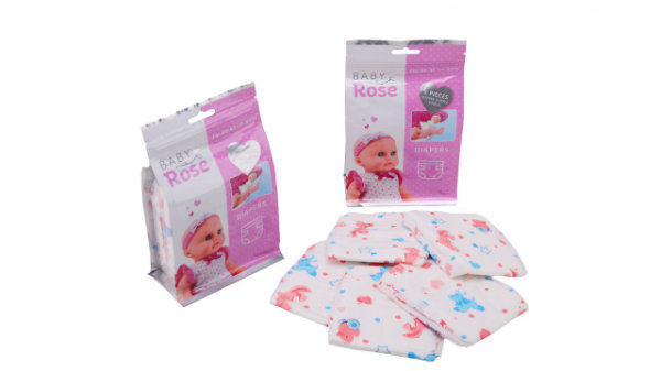 Baby Rose 5 papieren luiers in zak 27659
