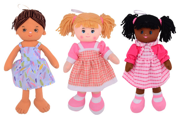 3 Baby rose 40 cm zachte poppen 27695