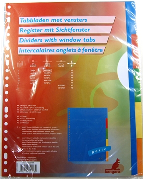 Tabbladen plastic 5 tabs gekl. 23-rings