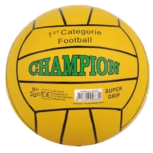 Rubberen voetbal Champion 380 gram geel