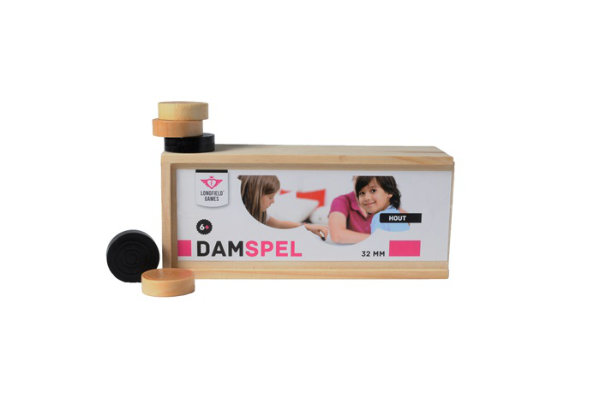 Damstenen 30mm hout in kist 180101