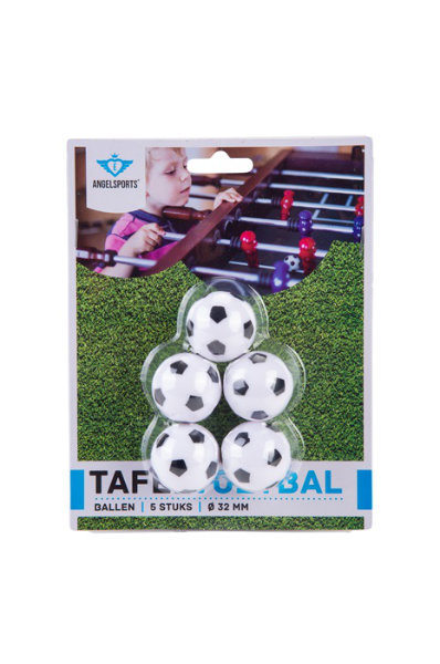 Tafelvoetballen 5 st. zwart/wit 723021