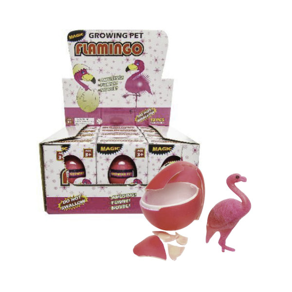 12 groeiende flamingo in ei in disp 9241