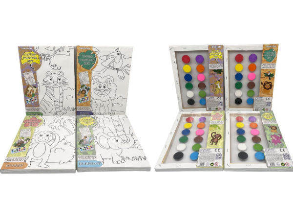 Canvas Schilderset w. dieren 4 ass. 6892