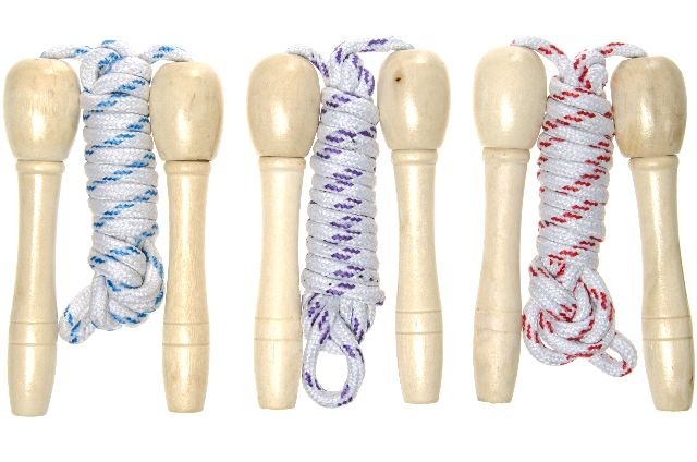 Springtouw met houten handvatten 4341