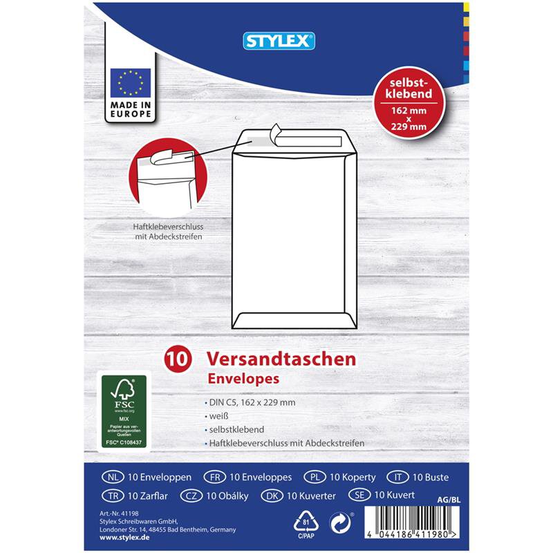10 C5 enveloppen 162x229mm 41198