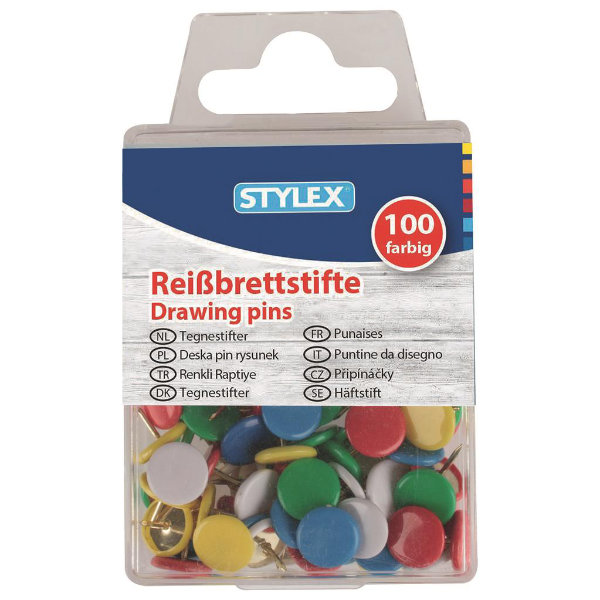 100 gekleurde punaises 24468