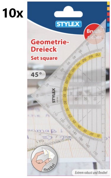 10 Onbreekbare Geodriehoeken 48737