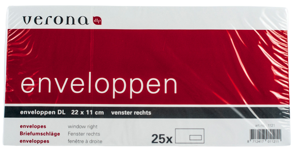 25 vensterenvelop rechts 110x220mm veron