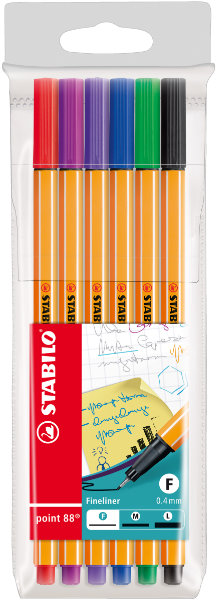 Stabilo 6 point 88 fineliner in etui 88/