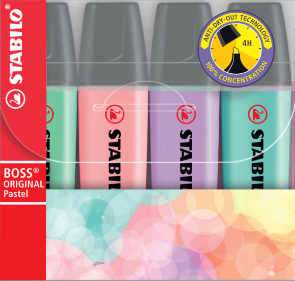 4 Stabilo BOSS original pastel in etui