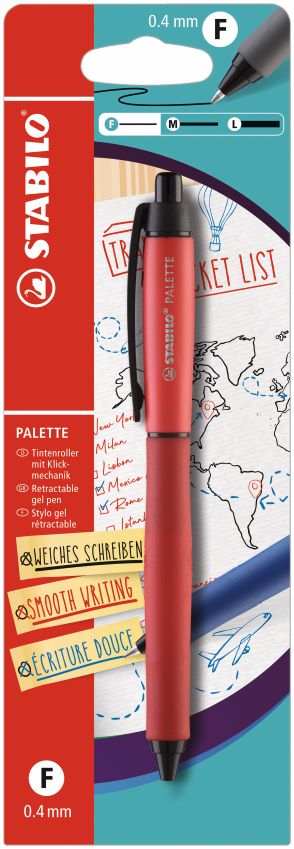 10 Stabilo Palette rollerball rood blist