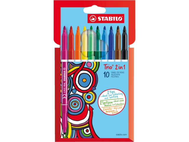 10 stabilo trio 2 in 1 etui 223/10-01