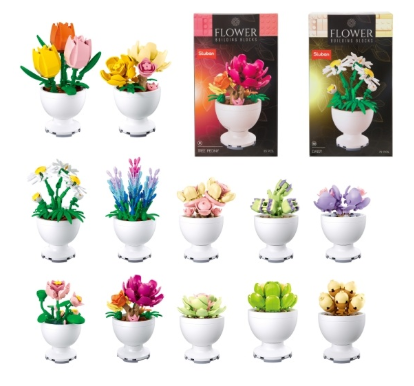 12 Bouwstenen bloemen in pot 50505Z